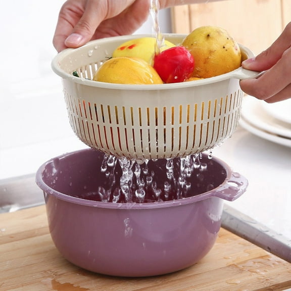Floleo Small Kitchen Colanders And Bowl Pair Set. Easy To Use, For Pasta, Spaghetti, Berry, Veggies, Fruits, Noodles, Salads, Washing Rice