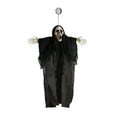 thumbnail image 1 of Floleo Small Life Size Halloween Hanging Skull Prop, Spooky Suction Cup Window Decoration, Poseable Grim Reaper Decor for Indoor Outdoor Party, 1 of 6