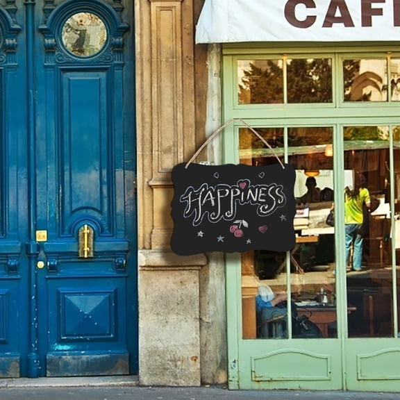 Floleo Small Wooden Blackboard with Stand, Double-Sided Message Board for Home Hotel Bar Office Desk, Decorative Chalkboard Sign for Kitchen Entryway.