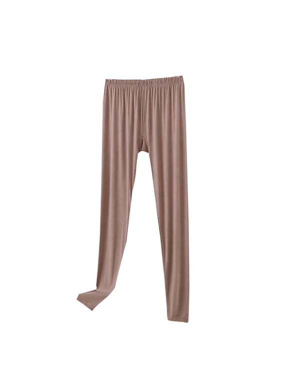 Solid Slim Fit Long Bottoms, Womens Daily Close Cut Casual Leggings, Full Length Stretch Form Fitting Slacks, Elastic Waist Soft Knit Everyday Casual Wear (Khaki,3XL)