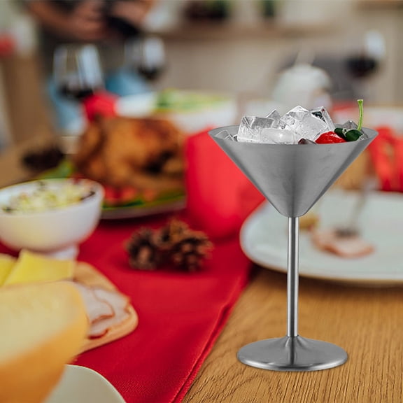 Fnochy Stainless Steel Martini Goblets Shatterproof Reusable 304 Stainless Steel Margarita Goblets Unbreakable Martini Glasses Dishwasher
