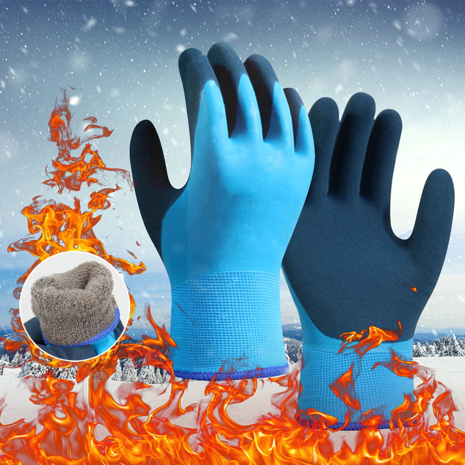 Floleo Thermal Fishing Gloves, Two-Ply Thermal Lining, Fully