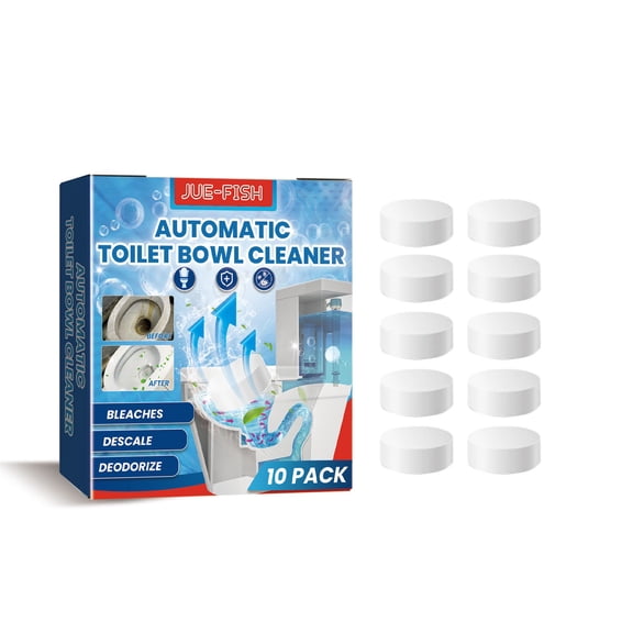 Floleo Toilet Cleaning Tablets, Bleach & Blue Rainwater Scent Drop-In Bowl Cleaner, Deodorizing Descaler for Stains & Limescale, Easy Fresh Flush Maintenance.