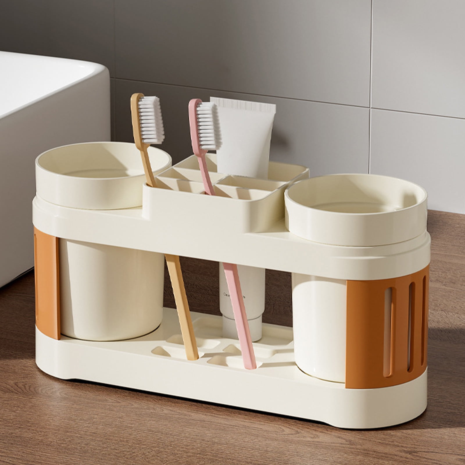 Floleo Toothbrush Holder For Bathroom,Clear Detachable For Easy Cleaning Multi-Function Storage ...