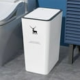 thumbnail image 1 of Fnochy Trash Can With Lid, Garbage Can With Press Top, Small Trash Can Dog Proof, Plastic Trash Bin, Waste Basket For Bathroom|Kitchen|Bedroom|Office, 1 of 9