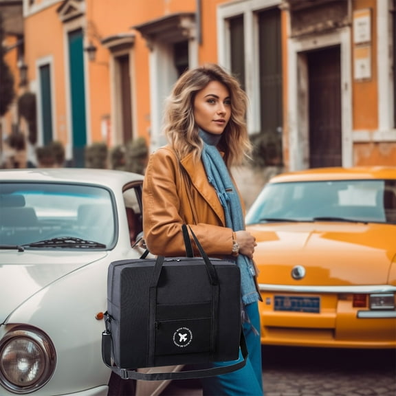 Floleo Travel Tote Bag,For Spirit Airlines Personal Item Bag 18X14X8 Foldable Travel Duffel Bag Tote Lightweight Weekender Overnight Carry On Luggage Bag For Women And Men