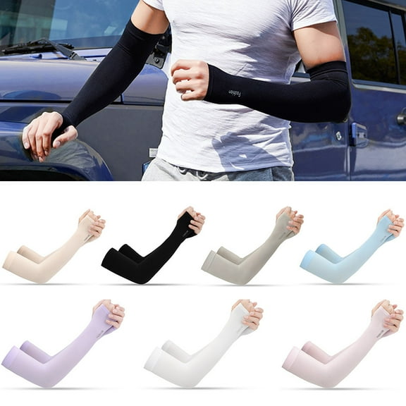 Floleo UV Sun Protection Arm Sleeves For Men & Women -Sports Compression Cooling Sleeve Tattoo Cover Up Arm Sleeves 1 Pair