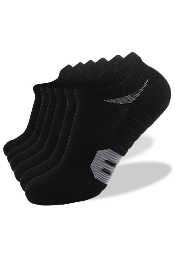 Unisex Athletic Ankle Socks Breathable Sweat-Wicking Low Cut Socks Outdoor Sports Daily Wear Socks Comfortable Casual Socks for Men Women(Black,L)