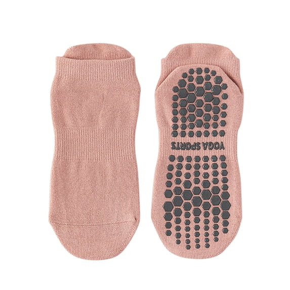 Floleo Unisex Non-Slip Grip Yoga Ankle Socks Breathable Knit Low Cut Socks Casual Daily Wear Socks for Home Workout Comfortable Solid Color Socks for Men Women(Pink,Free Size)