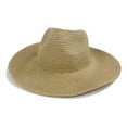 thumbnail image 1 of Floleo Unisex Packable Wide Brim Straw Fedora Hat Uv Protection Foldable Panama Sun Hat Breathable Casual Beach Cap Lightweight Outdoor Summer Vacation Hat(Coffee,M), 1 of 2