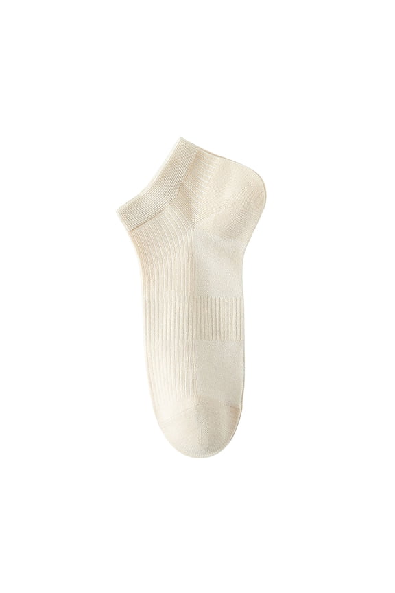 Unisex Thin Breathable Solid Color Ankle Socks Casual Low Cut Daily Wear Socks Lightweight Comfortable Socks for Summer All-Match Casual Socks for Men Women(Beige,Free Size)