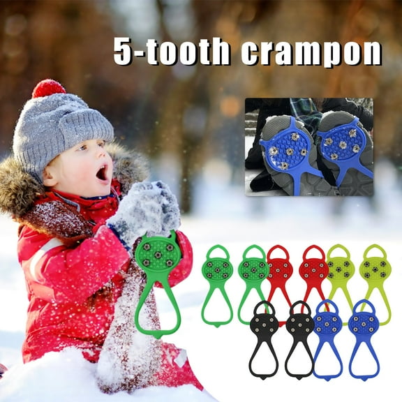 Floleo Universal Non-Slip Gripper Spikes 2Pcs, Universal Gripper Spikes Non Slip Shoe Grips,Traction Cleats Ice Snow Grips