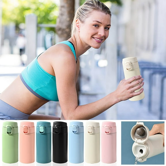 Floleo Vacuum Insulated Water Bottle Stainless Steel Leak Proof Flip Cap Travel Mug Coffee Tea Cup Outdoor Sports Camping 320M