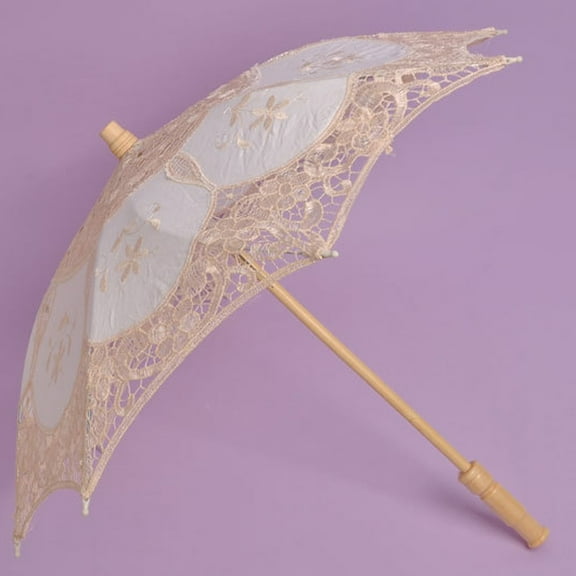 Floleo Vintage Lace Umbrella Bride Umbrella White Parasol For Wedding,Decoration And Party (Small)