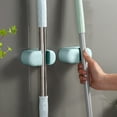 thumbnail image 1 of Floleo Wall Mount Mop Hook Hanger Non Perforated Bathroom Storage Rack, Space Saving Broom Holder with Strong Adhesive, No Drill Organizer for Kitchen, Laundry Room, Dorm, Office, Home, 1 of 6