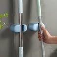 thumbnail image 1 of Floleo Wall Mount Mop Hook Hanger Non Perforated Bathroom Storage Rack, Space Saving Broom Holder with Strong Adhesive, No Drill Organizer for Kitchen, Laundry Room, Dorm, Office, Home, 1 of 6