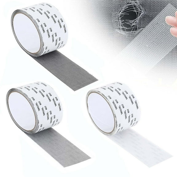 Floleo Window Screen Repair Kit Tape, Fiberglass Screen Repair Patch Tape Strong Adhesive & Waterproof Covering Mesh Tape For Repairing Window Door Tears Holes