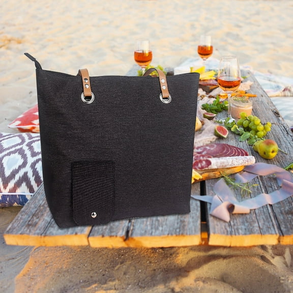 Floleo Wine Tote Bag With Hidden Dispenser, Insulated Large Wine Carrying Carrier Set With Wine Bladder, Perfect Wine Gift For Byob, Movie Theater, Concert, Sport Events, Pool & Beach