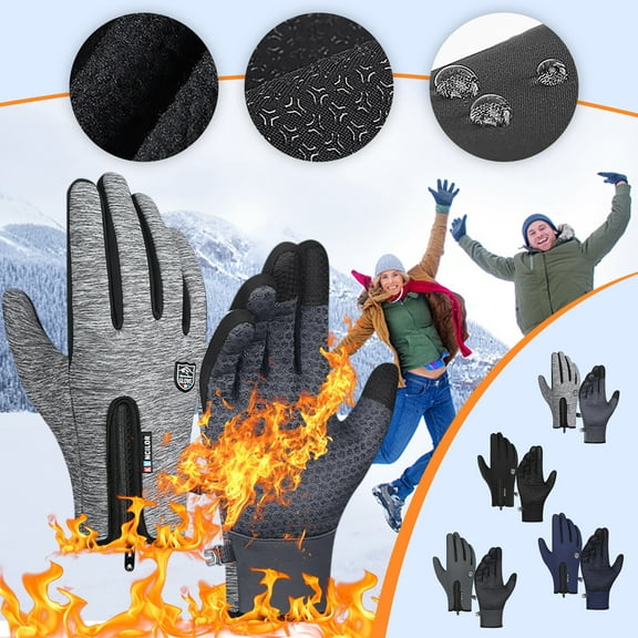 Floleo Winter Gloves Touch Screen Water Resistant Windproof Thermal For Running Cycling Driving Hiking For Men Women