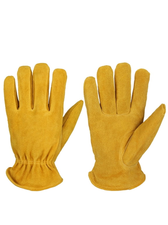Winter Leather Work Gloves For Men Women: Thermal Thick Lining Windproof Water-Resistant Insulated Gloves For Outdoor Cold Weather Working