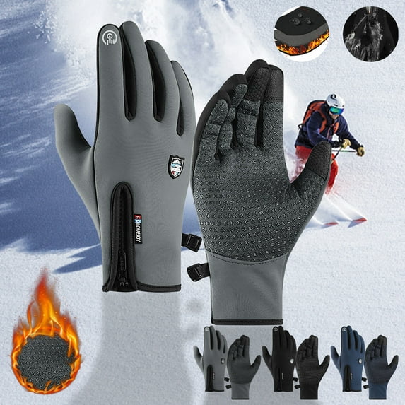 Floleo Winter Thermal Gloves For Men And Women, Windproof & Water-Resistant, Warm Gloves With Touch-Screen Fingers, Non-Slip Palm And Comfortable Lining For Driving, Cycling, Hiking