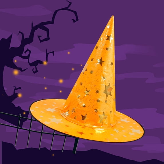 Floleo Witch Hat Halloween Costume Accessory Pointed Hat for Kids Adults, Magic Wizard Hat for Cosplay Party, Foldable Oxford Cloth Witch Hat for Trick-or-Treat