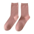 thumbnail image 1 of Floleo Women's Crew Socks Solid Color Everyday Comfortable Soft Fashion Style Casual Wear Athletic Socks for Ladies(Pink,Free Size), 1 of 6