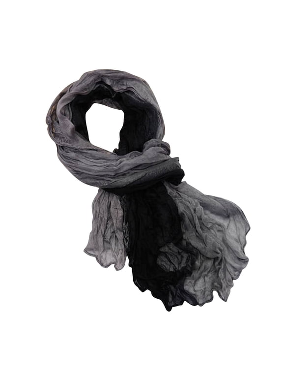 Women's Crinkled Ombre Scarf Soft Lightweight Gradient Color Wrap Versatile Shawl for Casual Daily Travel Spring Fall Wear