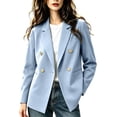 thumbnail image 1 of Floleo Women's Double Breasted Blazer with Gold Buttons and Notched Lapel Long Sleeve Versatile Work Office Business Casual Jacket., 1 of 5