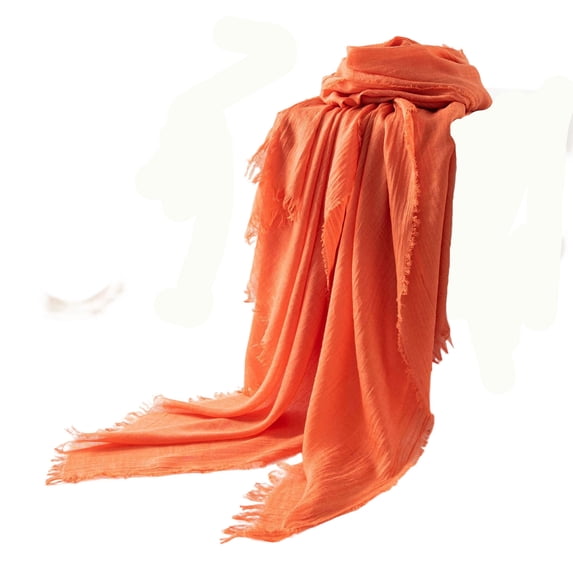 Floleo Women's Lightweight Solid Color Scarf Wrap Soft Sheer Shawl with Frayed Edges for Office Travel Daily Casual Summer Vacation Wear