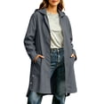 thumbnail image 1 of Floleo Women's Long Hooded Rain Jacket Waterproof Windbreaker Coat Lightweight Outdoor Raincoat with Pockets Casual Fall Spring Outerwear, 1 of 9