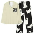 Floleo Women's Pajamas Set Halloween Pajamas Soft Long Sleeve Button