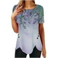 thumbnail image 1 of Floleo Women's Short Sleeve T-Shirts Plus Size Tops Loose Comfy Tee Round Neck Short Shirts Summer Blouse Print Fashion Shirts, 1 of 6