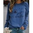 thumbnail image 1 of Floleo Women Tops Clearance Fall Womens Floral Letter Printing O-Neck Long-Sleeved Casual Loose Sweater Tops, 1 of 7