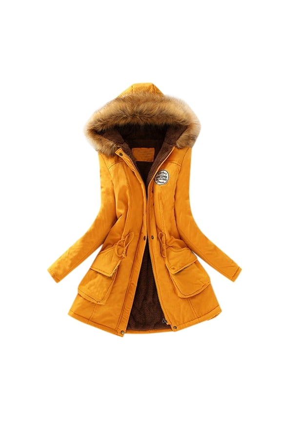 Women's Tops Clearance SummerWinter Womens Warm Coat Hooded Jacket Slim Winter Outwear Coats