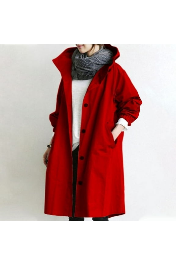 Women's Trench Coat Knee Length Spring Fall Thin Jacket Womens Lapel Casual Fashion Slim Overcoat Outerwear