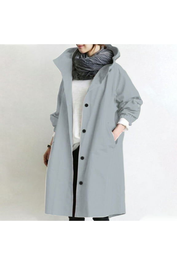 Women's Trench Coat Knee Length Spring Fall Thin Jacket Womens Lapel Casual Fashion Slim Overcoat Outerwear