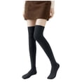 thumbnail image 1 of Floleo Women's Winter Cozy Over Knee Socks Solid Color Ribbed Knit Thigh High Stockings Warm Fleece Lined Long Tube Socks Casual Daily Wear, 1 of 5