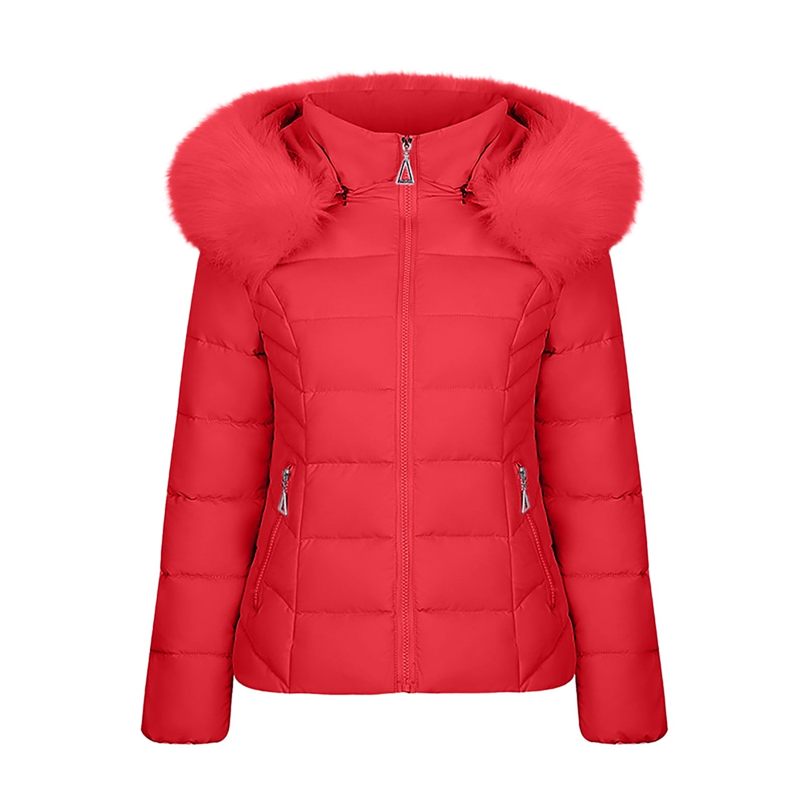 Women's Long Sleeve Lapel Zip Up Puffer Jacket Loose Short Winter Down Coats Solid Color Padded Coat Outerwear