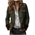thumbnail image 1 of Floleo Womens Herringbone Tweed Jacket Stand Collar Button Down Long Sleeve Casual Coat with Contrast Trim and Flap Pockets for Fall Winter Daily Wear, 1 of 9
