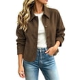 thumbnail image 1 of Floleo Womens Soft Microfiber Jacket Button Down Collared Long Sleeve Casual Outerwear with Patch Pockets for Fall Spring Daily Wear, 1 of 8