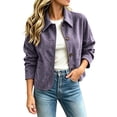 thumbnail image 1 of Floleo Womens Soft Microfiber Jacket Button Down Collared Long Sleeve Casual Outerwear with Patch Pockets for Fall Spring Daily Wear, 1 of 8
