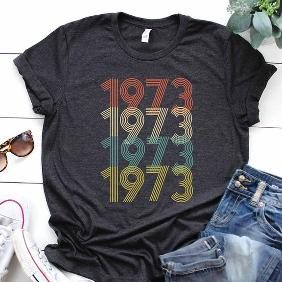 kayannuo Womens Tops Short Sleeves Summer Women's Casual Birthday Gift T Shirt Vintage 1973 Original Parts Tee Cute Tee Gifts for Women