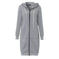 thumbnail image 1 of Floleo Womens Zip Up Hoodies Knee Length Tunic Sweatshirt Women Winter Fashion Casual Long Sleeve Fleece Hoodie Jacket with Pockets, 1 of 5