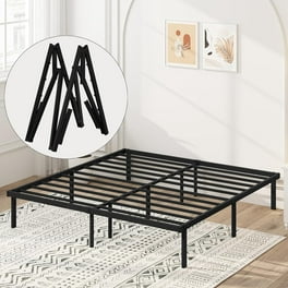 MAF 14 Inch Twin Platform Bed Frames with Wooden Slats, Black 3500 Lbs  Heavy Duty Metal Bed Frame with Anti-Collision Round Legs, No Box Spring