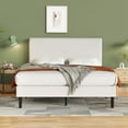 Flolinda King Size Velvet Bed Frame, Upholstered Platform Bed, Strong