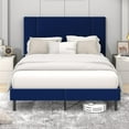 Flolinda Queen Size Platform Bed Frame, Velvet Upholstered with Whole