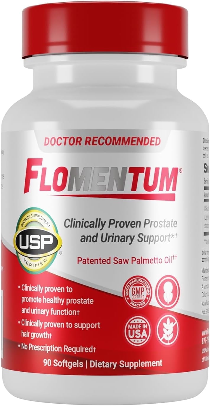 Flomentum Health Prostate Support Supplement with Saw Palmetto Berry Oil, 90 Count