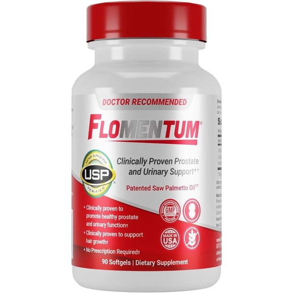 Flomentum Health Prostate Support Supplement with Saw Palmetto Berry Oil, 90 Count