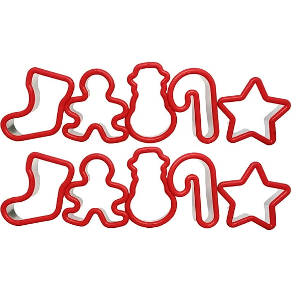Flomo Holiday Essentials Christmas Themed Plastic Cookie Cutters (10 Piece)